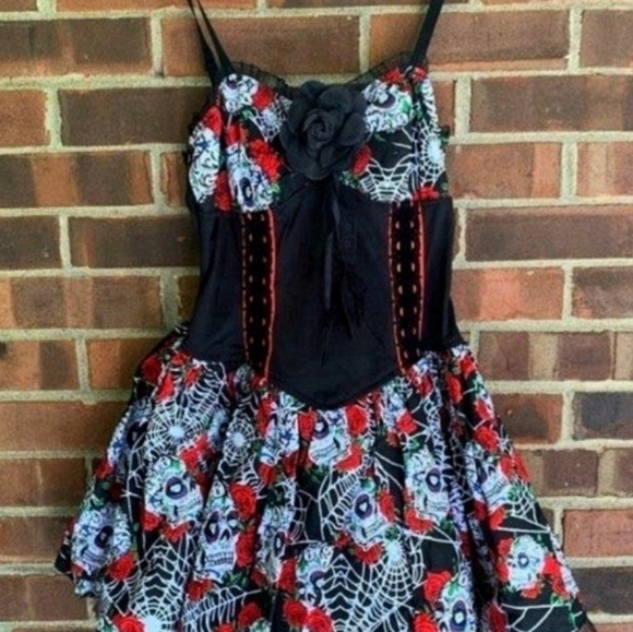 Hot Topic Wholesale Bundle Sugar Skulls Corset Tulle Mini 10 Dresses M NWT - Picture 7 of 12